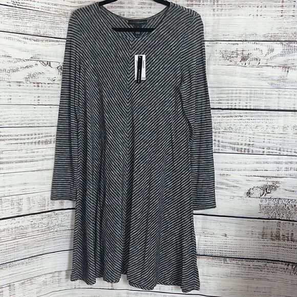 Grace elements Dress Womens Size Small striped Round Neck Swing long sleeve New - Picture 3 of 7